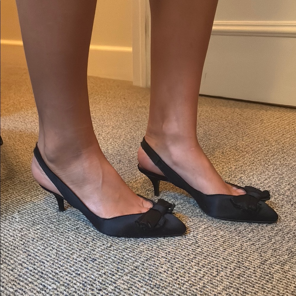 Lanvin Elegant Black Slingback Heels